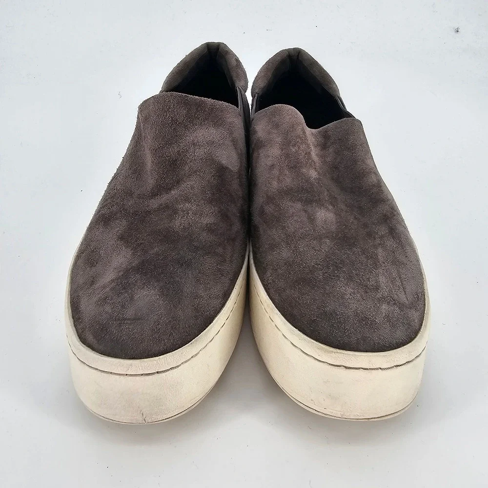 Vince Blair Suede Platform Slip On Sneakers 9.5 M Gray Casual‎ Skate Normcore